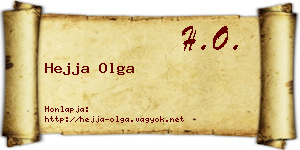 Hejja Olga névjegykártya